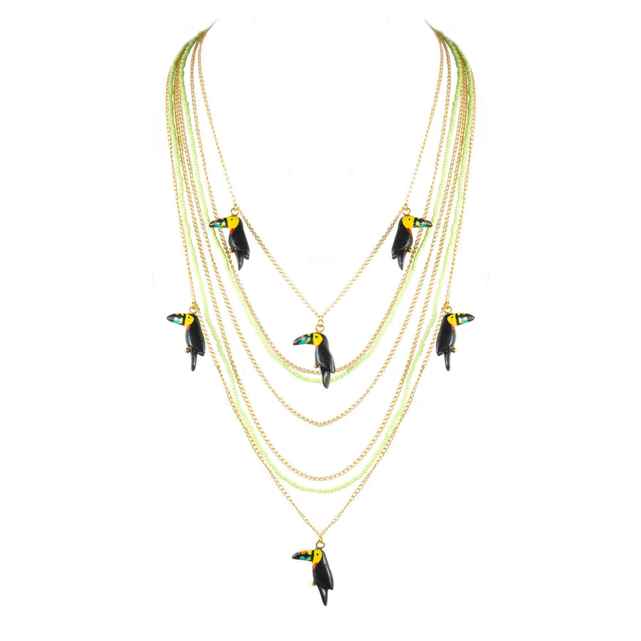 Toucans waterfall necklace - YUMAJAI