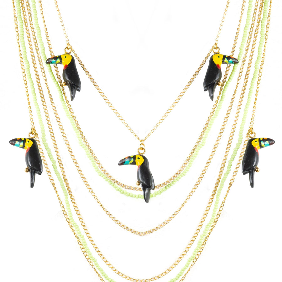 Toucans waterfall necklace - YUMAJAI