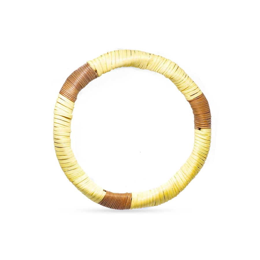 White & Cafe bejuco bracelets (set of 4) - YUMAJAI